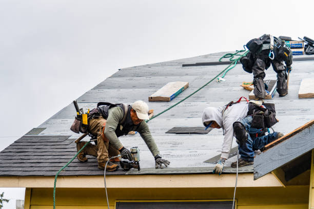 Professional Gutter Installation technician working in Rockton, PA